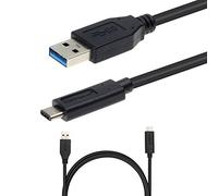 TECHGEAR USB 3.1 Type C, Data Sync & Charging Cable Lead Compatible with Samsung S22 S21 S20 FE S10 S9 Plus Note 20 Ultra, A13 A22 A33 A32 A52s A53 etc Fast charging (upto 10Gbps/3A) 1m/3.3ft - Black