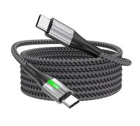 TECHGEAR USB C Cable, [2m] 100W PD QC 4.0 Fast Charging Type C to C LED Light Indicator Nylon Braided Long Cable for MacBook Pro, iPad Air/Pro, iPhone 17 16 15 Pro Max S26 S25 S24 Pixel PS5 Switch etc