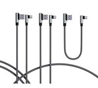 TECHGEAR USB C Cable (30cm+1m+1.5m) 90 Degree Right Angle Sync & Fast Charge Cable Compatible with Samsung S25 S24 S23 S22 S21 A16 A36 A54 5G, Pixel 9 8, OnePlus, Oppo Find X8 X5, Redmi Note, Moto etc