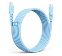 TECHGEAR USB C to USB C Long Charger Cable 60W [2M] Braided Fast Charging Type C Data Lead for iPhone 17 16 15 Pro Max, iPad Air/Pro/A16/10th Gen, Samsung S26 S25 S24 A17 A16 A36, Pixel, Oppo, Moto