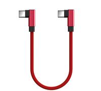 TECHGEAR USB-C to USB-C Cable 90-Degree (30cm, Red) - Short Right Angle Fast Charging & Data Cable, USB 3.1 for Samsung S25 S24 S23 S22, iPad A16, Pixel, OnePlus, Oppo, Gaming & Work Use