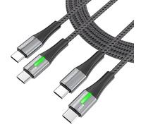 TECHGEAR USB C to USB C Charger Cable, [1m+1m] 240W PD3.1 Type C Super Fast Charging LED Light Indicator Cable for MacBook Pro, Acer Asus Dell HP Laptop, iPad Pro/Air, S25 S24, iPhone 17 16 etc