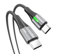 TECHGEAR USB C to USB C Charger Cable, [1m] 240W PD3.1 Type C Super Fast Charging LED Light Indicator Cable for MacBook Pro, HP, Dell, Laptop, iPad Pro/Air, S25 S24 Ultra, iPhone 17 16, PS5 Switch etc