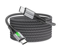 TECHGEAR USB C to USB C Charger Cable, 240W PD3.1 [3M] Long Type C Super Fast Charging LED Light Indicator Lead for MacBook Pro, HP Dell Asus Acer Laptop, iPad Pro/Air, S25 S24, iPhone 17 16, PS5 etc