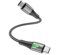 TECHGEAR USB C to USB C Charger Cable, 30CM 240W PD3.1 Type C Super Fast Charging LED Light Indicator Cable for MacBook Pro, HP Dell Asus Acer Laptop, iPad Pro/Air/A16, S25 S24, iPhone 17 16, PS5 etc