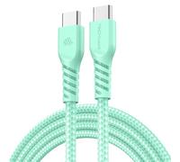 TECHGEAR USB C to USB C Charger Cable 60W PD Fast Charging Strong Braided Nylon Type C Lead [1M] for iPhone 17 16 15 Pro Max, iPad Air Pro A16, Samsung S26 S25 S24 A17 A16 A36, Pixel, MacBook, Switch