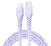 TECHGEAR USB C to USB C Charger Cable 60W PD Fast Charging Strong Braided Nylon Type C Lead [1M] for iPhone 17 16 15 Pro Max, iPad Air Pro A16, Samsung S26 S25 S24 A17 A16 A36, Pixel, MacBook, Switch