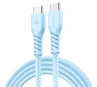 TECHGEAR USB C to USB C Charger Cable 60W PD Fast Charging Strong Braided Nylon Type C Lead [1M] for iPhone 17 16 15 Pro Max, iPad Air Pro A16, Samsung S26 S25 S24 A17 A16 A36, Pixel, MacBook, Switch