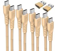 TECHGEAR USB C to USB C Charger Cable (6Pack 0.3M+1M+2M+3M+2x Adapter) 60W Braided Type C Cable Fast Charging Data Lead Compatible Phone 17 16 15 Pro Max, iPad Air/Pro, Samsung S26 S25 S24 A17, Pixel