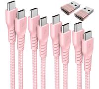 TECHGEAR USB C to USB C Charger Cable (6Pack 0.3M+1M+2M+3M+2x Adapter) 60W Braided Type C Cable Fast Charging Data Lead Compatible Phone 17 16 15 Pro Max, iPad Air/Pro, Samsung S26 S25 S24 A17, Pixel