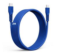 TECHGEAR USB C to USB C Long Charger Cable 60W [2M] Braided Fast Charging Type C Data Lead for iPhone 17 16 15 Pro Max, iPad Air/Pro/A16/10th Gen, Samsung S26 S25 S24 A17 A16 A36, Pixel, Oppo, Moto