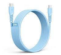 TECHGEAR USB C to USB C Long Charger Cable 60W [2M] Braided Fast Charging Type C Data Lead for iPhone 17 16 15 Pro Max, iPad Air/Pro/A16/10th Gen, Samsung S26 S25 S24 A17 A16 A36, Pixel, Oppo, Moto