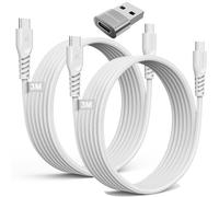 TECHGEAR USB C to USB C Long Charger Cable 60W (3M+3M+Adapter) Braided Extra Long Fast Charging Type C Data Lead for iPhone 17 16 15 Pro Max, iPad A16/Air/Pro, Samsung S26 S25 S24, Pixel, Honor Switch
