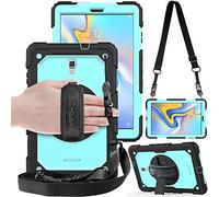 TECHGEAR UTILITY Case fits Samsung Galaxy Tab A 10.5" (SM-T590 Series) Tough Rugged HEAVY DUTY Armour Shockproof Protect Case with 360 Degree Rotating Stand, Hand Strap and Shoulder Strap - Light Blue