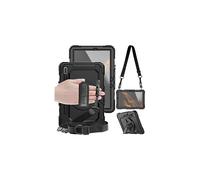 TECHGEAR UTILITY Case for Samsung Galaxy Tab S8 11" (SM-X700 / SM-X706) - Tough Rugged Heavy Duty Armour Shockproof Impact Case with 360 Rotating Stand, Hand Strap and Shoulder Strap - Black