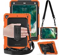 TECHGEAR UTILITY Case for Apple iPad 9.7" - Tough, Heavy Duty Armour Shockproof Protect Case with 360 Degree Rotating Stand, Hand Strap and Shoulder Strap - Orange