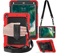 TECHGEAR UTILITY Case for Apple iPad 9.7" - Tough, Heavy Duty Armour Shockproof Protection, 360 Degree Rotating Stand, Hand & Shoulder Straps - Red