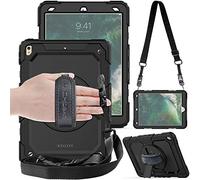 TECHGEAR UTILITY Case for Apple iPad Air 3rd Gen 2019 / iPad Pro 10.5" - Tough Rugged Heavy Duty Armour Shockproof Protect Case with 360 Degree Rotating Stand, Hand Strap and Shoulder Strap - Black