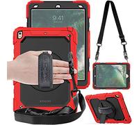 TECHGEAR UTILITY Case for Apple iPad Air 3rd Gen 2019 / iPad Pro 10.5" - Tough Rugged Heavy Duty Armour Shockproof Protect Case with 360 Degree Rotating Stand, Hand Strap and Shoulder Strap - Red