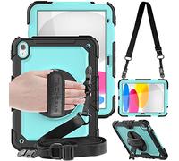 TECHGEAR UTILITY Case fits Apple iPad (A16) 11th & 10th Generation, iPad 11" 2025 / iPad 10.9" 2022 Tough Rugged HEAVY DUTY Armour Shockproof Case 360 Rotating Stand, Hand & Shoulder Strap - Aqua
