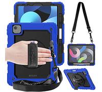TECHGEAR UTILITY Case for iPad Air 10.9" 5th & 4th Generation 2022/2020, Tough Rugged HEAVY DUTY Armour Shockproof Case with 360 Rotating Stand, Hand Strap and Shoulder Strap - Blue