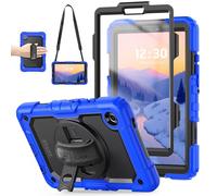 TECHGEAR Utility Case for Samsung Galaxy Tab A11 8.7" (SM-X130 / SM-X135) - Rugged Heavy Duty Shockproof Armour Case, 360 Rotating Stand, Hand Strap & Detachable Shoulder Strap - Blue