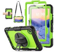 TECHGEAR Utility Case for Samsung Galaxy Tab A11 8.7" (SM-X130 / SM-X135) - Rugged Heavy Duty Shockproof Armour Case, 360 Rotating Stand, Hand Strap & Detachable Shoulder Strap - Green