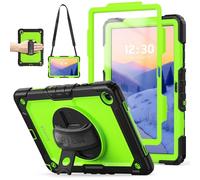 TECHGEAR Utility Case for Samsung Galaxy Tab A11 Plus / A11+ 11" (SM-X230 / SM-X236) - Rugged Heavy Duty Shockproof Armour Case, 360 Rotating Stand, Hand Strap & Detachable Shoulder Strap - Green