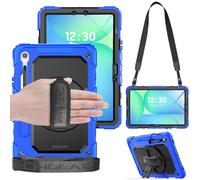 TECHGEAR Utility Case for Samsung Galaxy Tab S10 Lite, Tab S10 FE 2025 & Tab S9 FE 10.9" Rugged Heavy Duty Armour Shockproof Case with S-Pen Holder, 360 Stand, Hand & Shoulder Strap - Blue