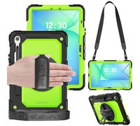 TECHGEAR Utility Case for Samsung Galaxy Tab S10 Lite, Tab S10 FE 2025 & Tab S9 FE 10.9" Rugged Heavy Duty Armour Shockproof Case with S-Pen Holder, 360 Stand, Hand & Shoulder Strap - Green
