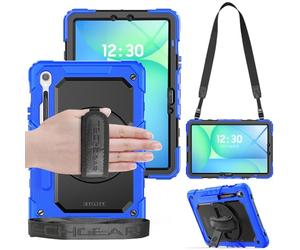 TECHGEAR Utility Case for Samsung Galaxy Tab S10 Lite, Tab S10 FE 2025 & Tab S9 FE 10.9" Rugged Heavy Duty Armour Shockproof Case with S-Pen Holder, 360 Stand, Hand & Shoulder Strap - Blue