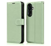 TECHGEAR Wallet Case for Samsung Galaxy A27 5G - RFID Blocking Leather Flip Cover with Card Holder, Stand, Magnetic Closure, Wrist Strap, Shockproof Case for A27 5G / A27 4G - Mint Green