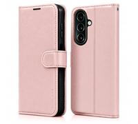 TECHGEAR Wallet Case for Samsung Galaxy A27 5G - RFID Blocking Leather Flip Cover with Card Holder, Stand, Magnetic Closure, Wrist Strap, Shockproof Case for A27 5G / A27 4G - Pink