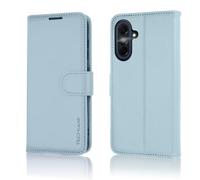TECHGEAR Wallet Case for Samsung Galaxy A57 5G - RFID Blocking Leather Flip Cover with Card Holder, Stand, Magnetic Closure, Wrist Strap, Shockproof Case for A57 5G / A57 4G - Light Blue
