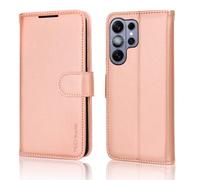 TECHGEAR Wallet Case for Samsung Galaxy S26 Ultra 5G - RFID Blocking PU Leather Flip Cover with Card Slots, Magnetic Closure, Kickstand & Wrist Strap - Shockproof Galaxy S26 Ultra Case - Rose Gold