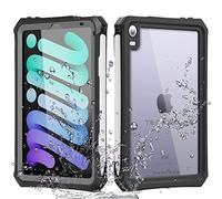 TECHGEAR Waterproof Case for iPad Mini 7/6 (7th & 6th Generation) 2024/2021 [Poseidon] Slim Rugged Armour Shockproof Waterproof Case with Built-in Screen Protector + Stand & Neck Strap