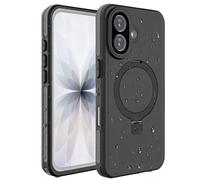 TECHGEAR Waterproof Magnetic Stand Case for iPhone 17 (6.3"), IP68 360° Full Body Heavy Duty Shockproof, Dustproof Cover, MagSafe Compatible with Built-in Screen & Camera Protector Phone Case Black