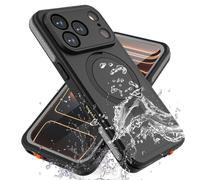 TECHGEAR Waterproof Magnetic Stand Case for iPhone 17 Pro Max, IP68 360° Full Body Heavy Duty Shockproof, Dustproof Cover, MagSafe Compatible with Built-in Screen & Camera Protector Phone Case Black