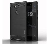 TECHGEAR Xperia L2 Case - [Stealth Case] Flexible, Shockproof, Slim Fit, Soft TPU Protective Shell Cover with Carbon Fibre Design Compatible with Sony Xperia L2
