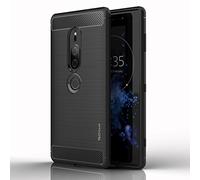 TECHGEAR Xperia XZ2 Premium Case - [Stealth Case] Flexible, Shockproof, Slim Fit, Soft TPU Protective Shell Cover with Carbon Fibre Design Compatible with Sony Xperia XZ2 Premium