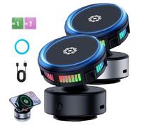 Techgoplus Phone Holder, Techgoplus Car Mount, 3-in-1 Magnetic Phone Holder, 360° Electric Vacuum Suction with Strong Suction Cup, Wireless Fast Charging, for All Smartphones (2*Mix)