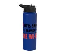 Techie 0 Days Since I Blamed The Wi-fi Technical Support Stainless Steel Insulated Water Bottle