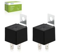 Techie 2 Pack 4 Pin Car Relay,12V 40A with Fixed Plate, AC Starter,Air Conditioner,Heavy Duty Relay Switch,Fit for Cars, Motorcycles, Trucks