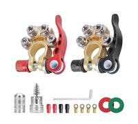 Techie 2PCS Car Battery Terminal Connectors,4 Way Quick Release Disconnect Battery Terminals,Positive Negative Battery Cable Ends with Accessories for Marine Car Boat Truck SAE/JIS Type A Posts