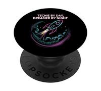 Techie by Day, Dreamer by Night: Ambition Rocket PopSockets Adhesive PopGrip
