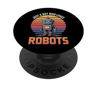 Techie Style Just A Boy Who Loves Robots Robotics Fun PopSockets Adhesive PopGrip