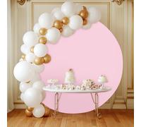 Techigher 6FT Round Backdrop Cover,Circle Frame Cover Wrinkle Resistant Elasticity Birthday Photo Photography Background For Wedding Birthday Party Ceremony Decor (1.8m diameter round)