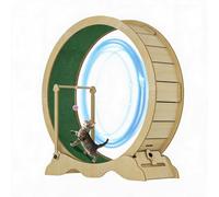 Techigher Cat Wheel 114cm / 45", Cat Exercise Wheel with Lock | Indoor Large Cat Treadmill Wheel with Detachable Carpet, Playing Ball, for Most Cats