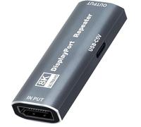 Techigher DisplayPort Repeater Amplifier Signal Booster - 4K@240Hz 33ft,4K@60Hz 82ft Extender, DisplayPort Booster Female to Female Plug & Play, for Gaming/VR/Home Theater (DP Extender-Gray)