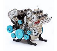 TECHING v8 Engine Model kit That Runs Mechanical Metal Assembly DIY Car Engine Model Kit 500+Pcs Educational Experiment (8 Cylinder Engine)